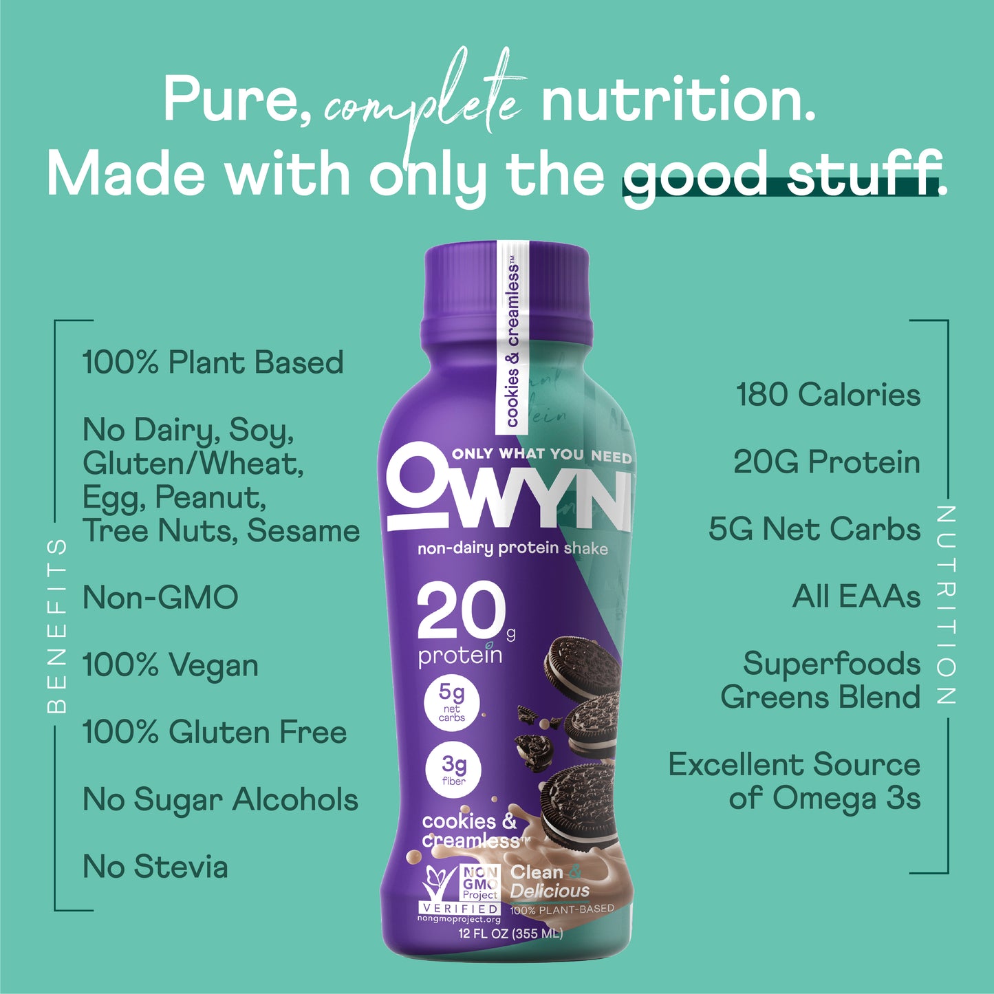 OWYN 20mg Protein Shake • Cookies & Creamless