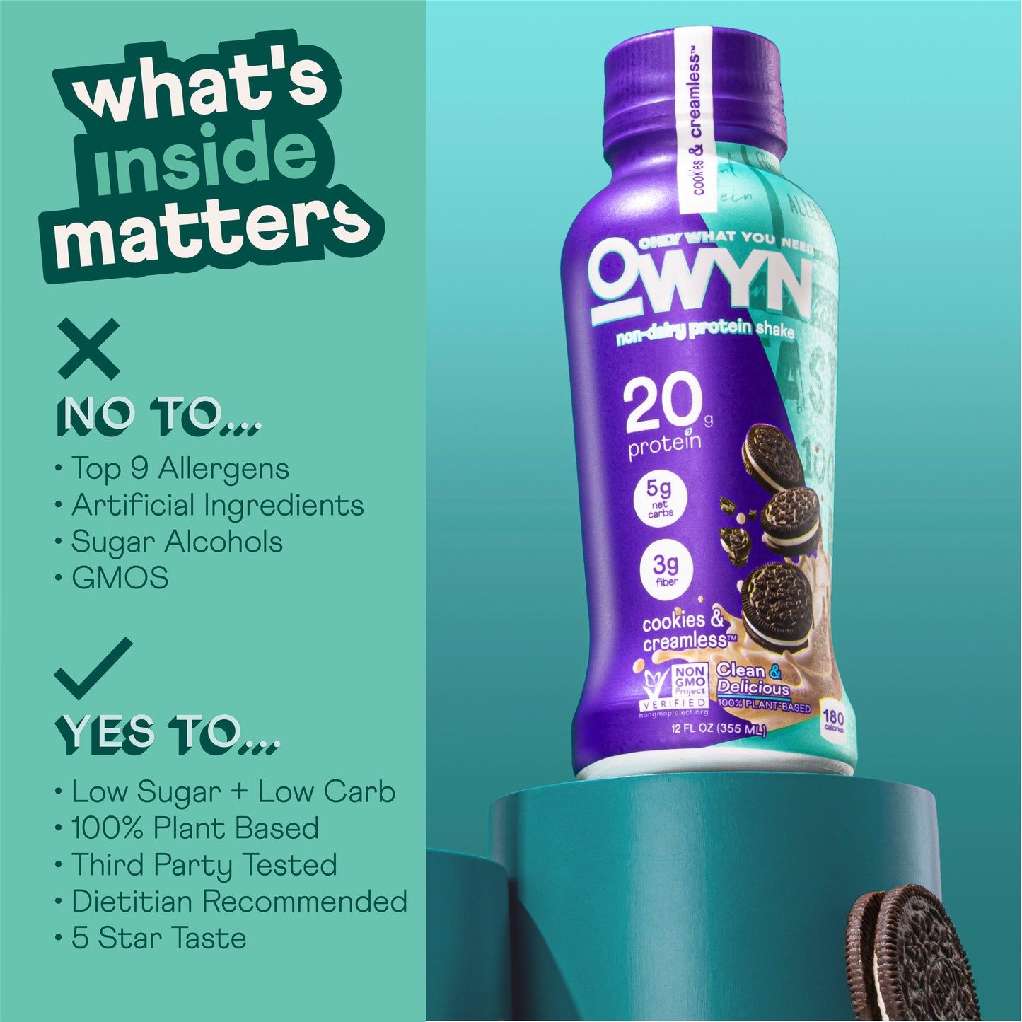 OWYN 20mg Protein Shake • Cookies & Creamless